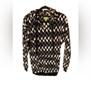 Vera Bradley Black and White Geometric Fleece Hoodie Size Small
